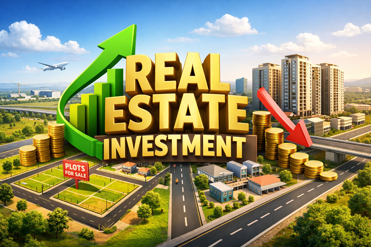 open land investment vs apartment buildings showing rising land value and declining apartment value in Hyderabad real estate market